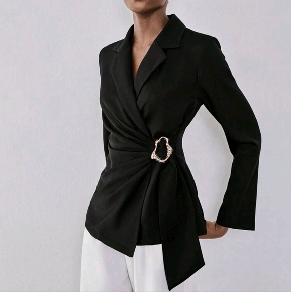 Metal Decor Casual Blazer - Picture 4 of 4